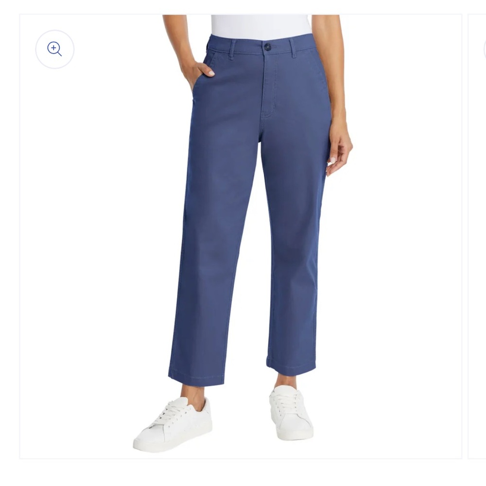 GH Bass sz 6 ladies blue chino elastic back waist pocket comfy all season wear